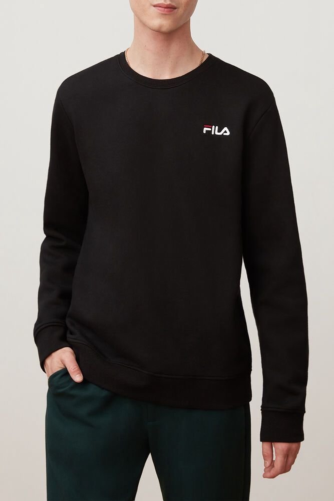 Fila Colona Black Sweatshirt Mens - NZ 46712-TUPS